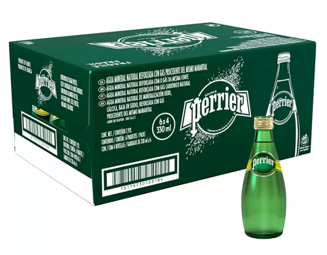 Perrier Agua Mineral 24 piezas de 330 ml - KOZ