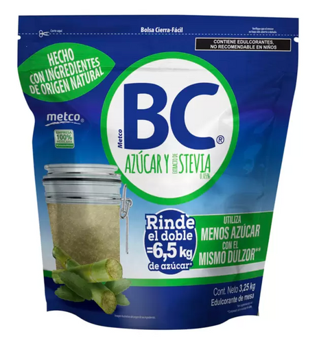 BC Azúcar y Extracto de Stevia 3.25 kg - KOZ