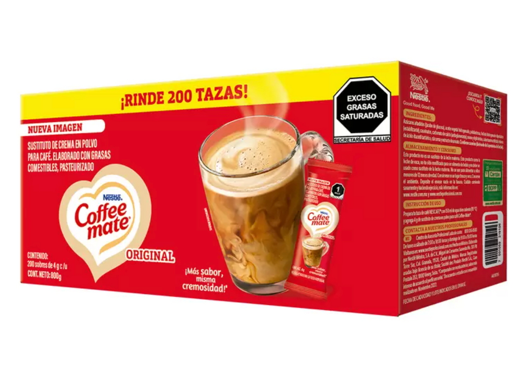 Coffee Mate Sustituto de Crema en Polvo 200 sobres de 4 grs - KOZ