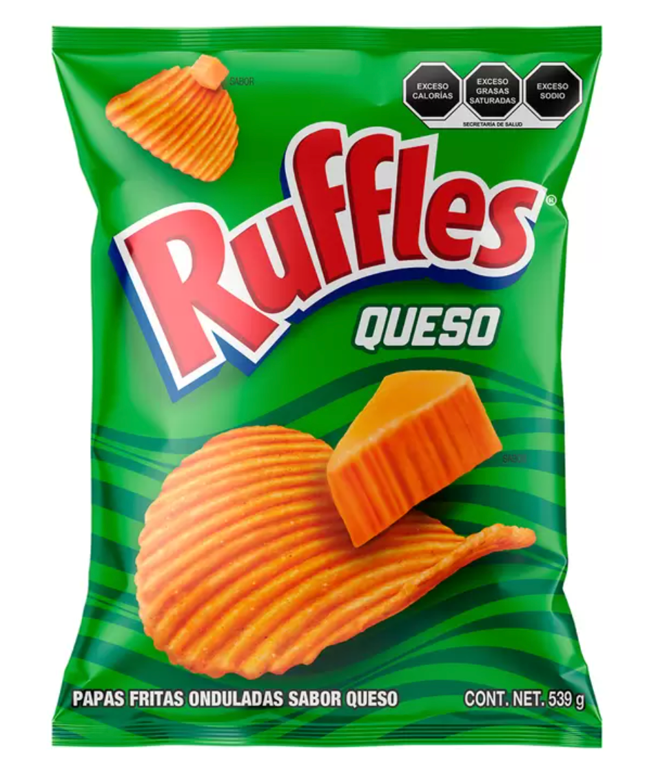 Mexican Rruffles Ruffles Papas Fritas Onduladas sabor Queso 539 grs - KOZ – MayoreoTotal