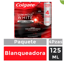 Cargar imagen en el visor de la galería, Colgate Luminous White Pasta Dental con Carbón Activado 4 piezas 125 ml - KOZ