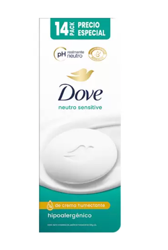 Dove Neutro Sensitive Jabón en Barra 14 piezas de 135 gr - KOZ