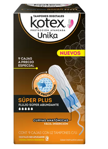 Kotex Tampones Digitales para Flujo Súper Abundante 108 piezas - KOZ