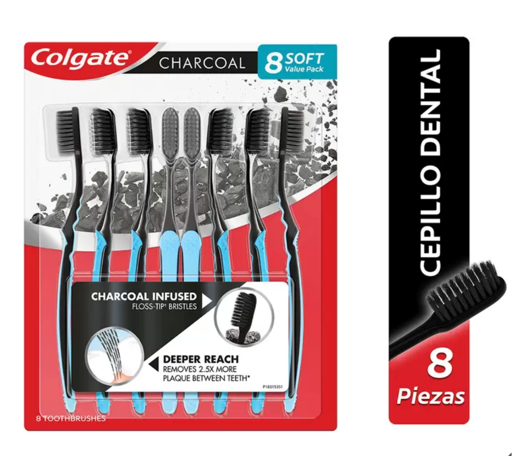 Colgate Cepillo de Dientes Charcoal 8 piezas - KOZ