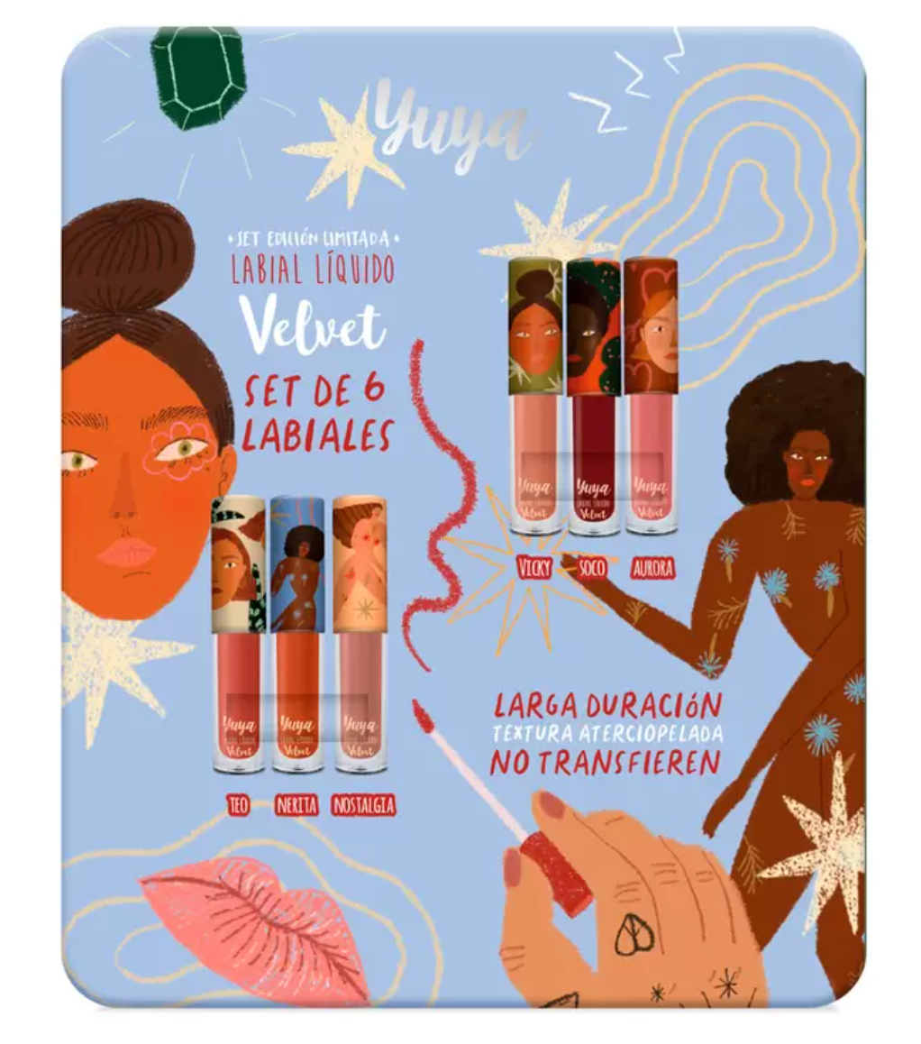 Yuya Mini Labiales Velvet 6 piezas - KOZ