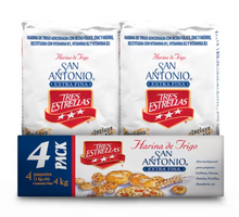 Cargar imagen en el visor de la galería, Harina de Trigo Tres Estrellas 4 pack de 1kg - KOZ