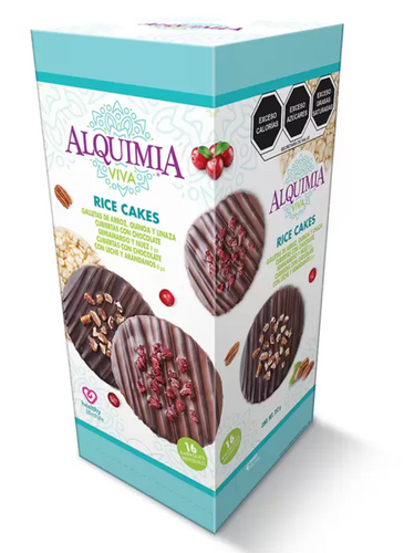 Alquimia Viva Galletas de Arroz, Quinoa y Linaza Cubiertas de Chocolate 352 grs - KOZ