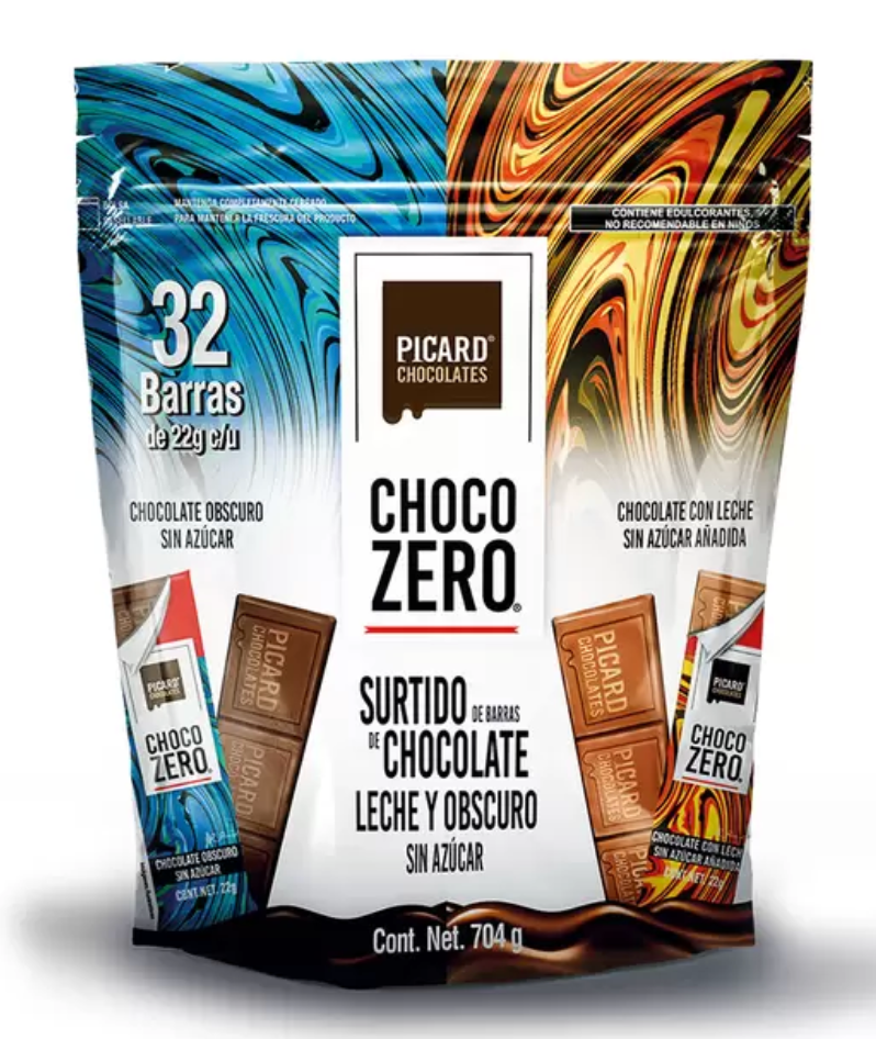 Picard Chocozero Surtido de Barras de Chocolate sin Azúcar 32 pzas de 22 grs - KOZ