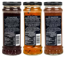 Cargar imagen en el visor de la galería, Mermelada St Dalfour Paquete Surtido Sabor Frambuesa, Mango Maracuyá y Manzana Canela 3 piezas de 284 grs - KOZ