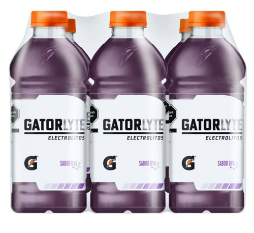 Bebida con Electrolitos Gatorlyte Sabor Uva 6 pzas de 591 ml c/u - ZK