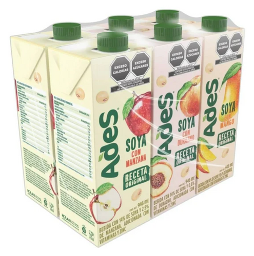 Bebida de Soya Ades 6 pzas de 946 ml -ZK