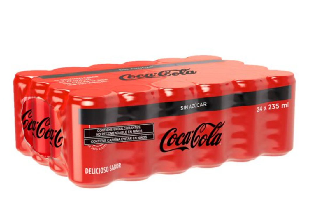Refresco Coca-Cola Mini sin Azúcar 24 pzas de 235 ml c/u -ZK – MayoreoTotal