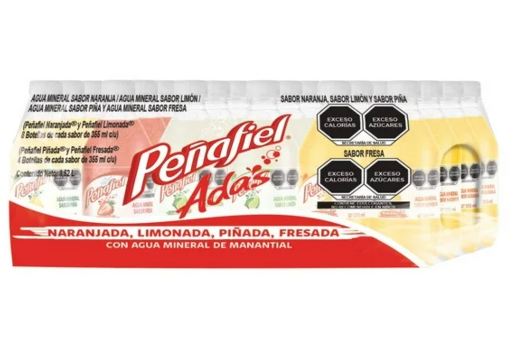 Agua Mineral con Jugo Peñafiel Adas 24 pzas de 355 ml - ZK