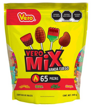 Cargar imagen en el visor de la galería, Surtido de Paletas Vero Mix Banda Fuego 65 pzas - ZK