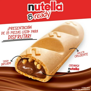 Galleta Rellena con Crema de Avellanas con Cocoa Nutella B-ready 15 pzas 22 g c/u - ZK