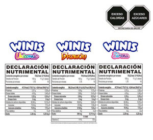 Caramelo Suave Winis Unicornio-Dragón-Sirena Maxi tubito 3 pzas de 176 g c/u - ZK