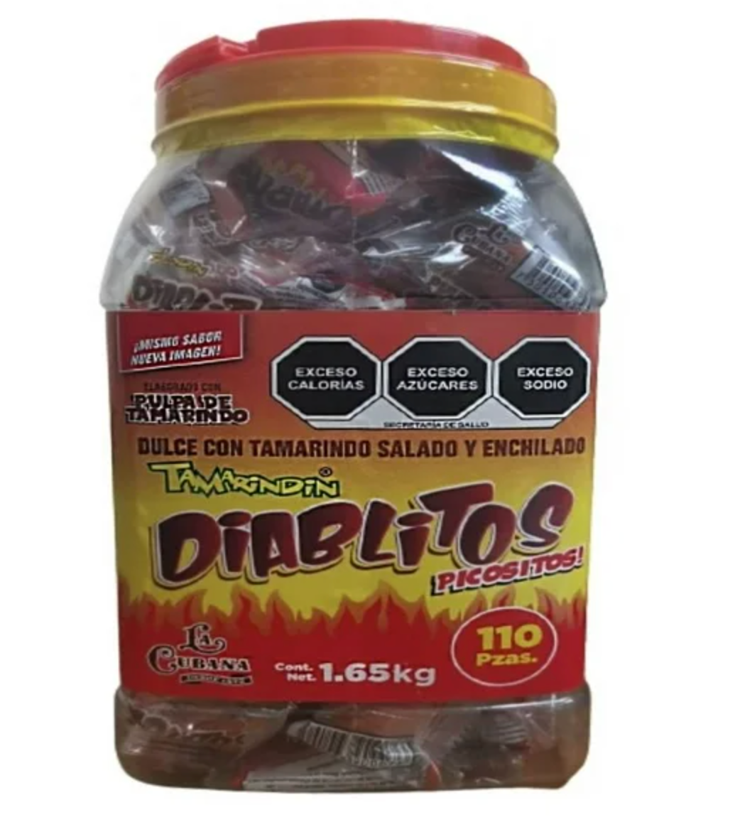 Dulce La Cubana Tamarindin Diablitos 110 pzas de 15g c/u -ZK