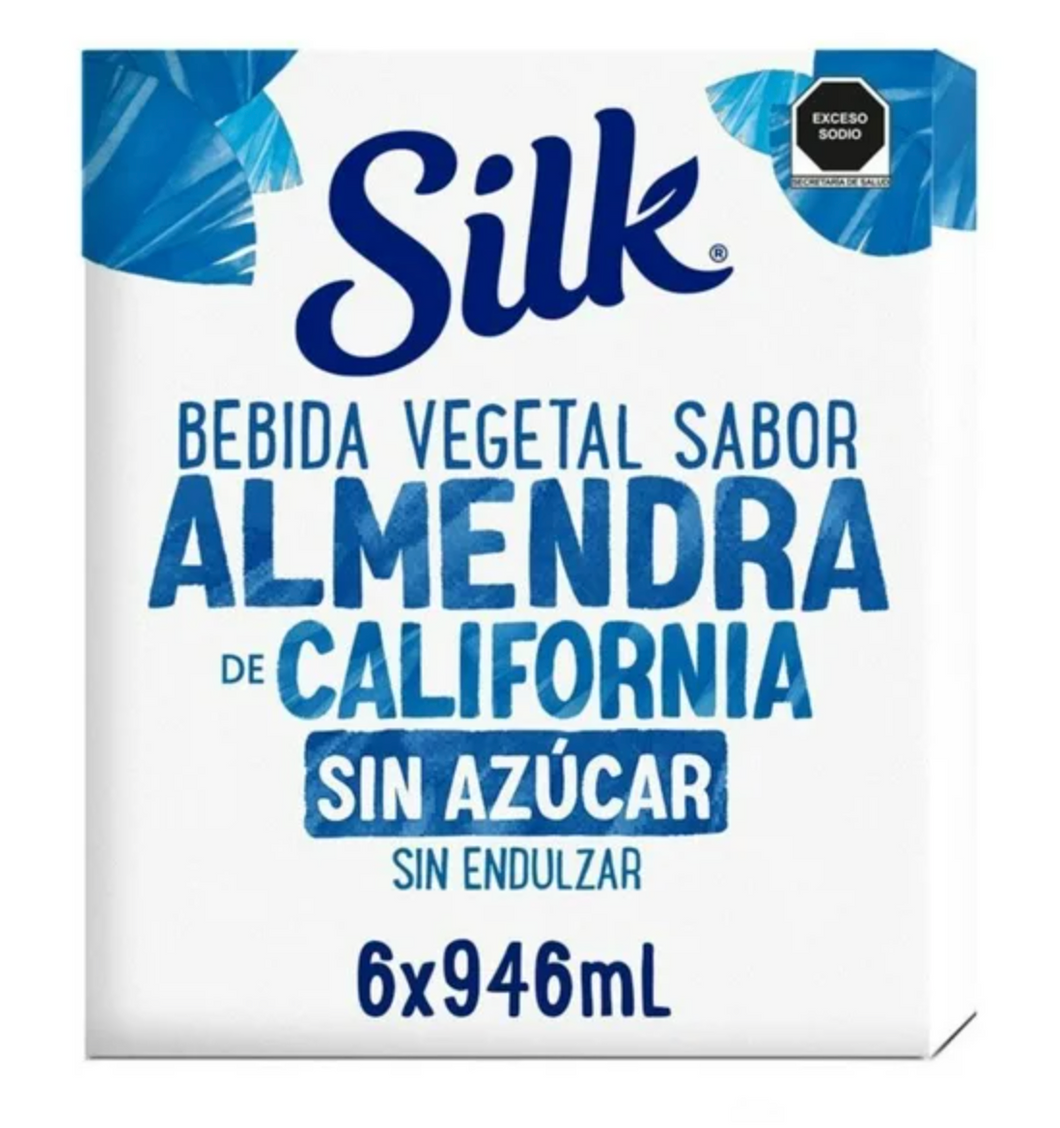 Bebida Vegetal Silk Sabor Almendra de California Sin Azúcar 6 pzas de 946 ml c/u -ZK
