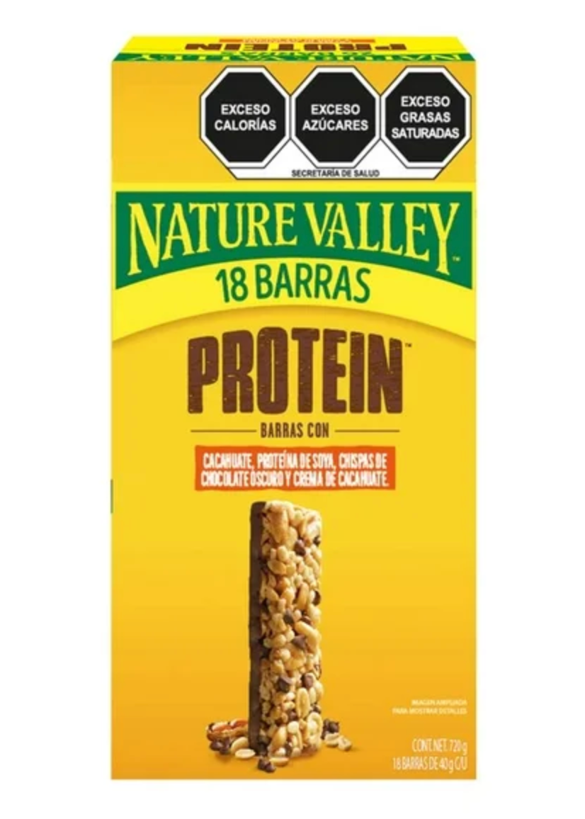 Barras de Cereal Nature Valley Protein 18 pzas de 40 g c/u - ZK