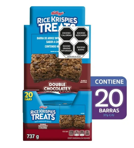 Barras de Arroz Rice Krispies Treats Kellogg's Sabor Chocolate con Malvavisco 20 pzas - ZK