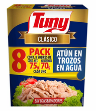 Cargar imagen en el visor de la galería, Atún en Agua Tuny Clásico 8 Sobres de 75 g c/u -ZK