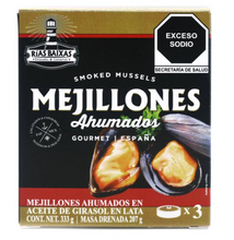 Cargar imagen en el visor de la galería, Mejillones Rías Baixas Ahumados 3 pzas de 111 g -ZK
