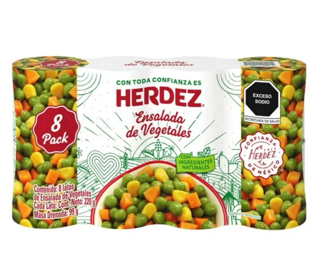 Ensalada de Vegetales Herdez 8 pzas de 220 g - ZK