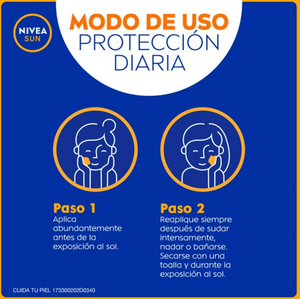 Protector Solar Facial Nivea Sun Control de Brillo Efecto Mate FPS50+ 2 pzas de 50 ml c/u - ZK