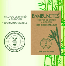 Cargar imagen en el visor de la galería, Hisopos de Bambú y Algodón Bambunetes 600 pzas - ZK