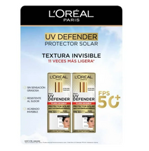 Cargar imagen en el visor de la galería, Protector Solar L'Oréal UV Defender Fluido Invisible Anti-Fotoenvejecimiento 2 Pack 40 g c/u - ZK