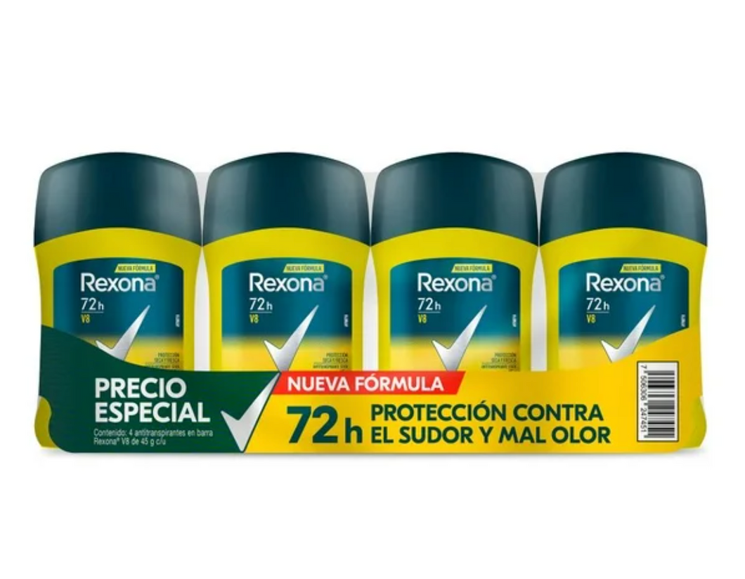 Antitranspirante Rexona Men 4 pzas de 45 gr c/u - ZK