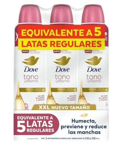 Antitranspirante en Aerosol Dove Tono Uniforme Caléndula 3 pzas 250 ml - ZK