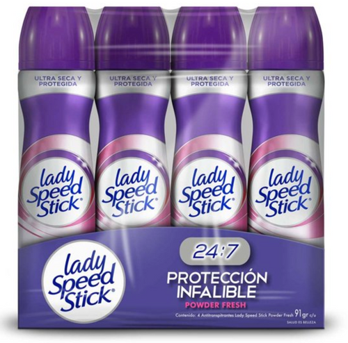 Antitranspirante en Aerosol Lady Speed Stick Powder Fresh 4 pzas de 150 ml c/u - ZK