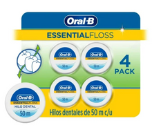 Cargar imagen en el visor de la galería, Hilo Dental Oral-B Essential Floss 4 pzas de 50 m c/u - ZK