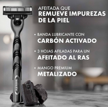 Cargar imagen en el visor de la galería, Repuesto Rastrillo de Afeitar Gillette Mach3 Mach3 con Carbón Activado 12 pzas - ZK