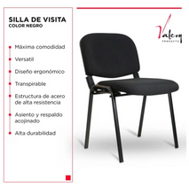 Cargar imagen en el visor de la galería, Silla de Visita Valery Products Negro ADR01 - ZK