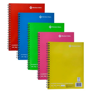 Set de Cuadernos Member's Mark Cuadro Grande 5 pzas con 100 Hojas c/u - ZK