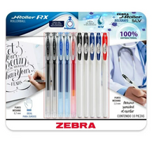 Cargar imagen en el visor de la galería, Set de Bolígrafos Zebra JRoller 10 pzas - ZK