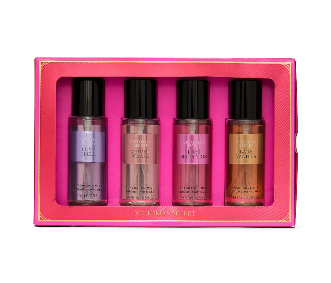 Set de Mini Body Mist Victoria’s Secret 4 Fragancias - BGP – MayoreoTotal