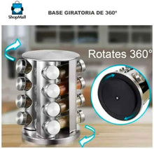 Cargar imagen en el visor de la galería, ESPECIERO DE ACERO INOXIDABLE 4 NIVELES 16 FRASCOS - BGP