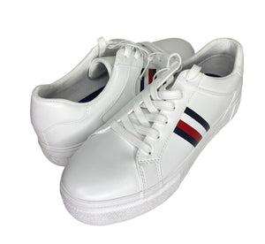 Tenis Tommy Hilfiger Blancos Con Rayas Rojas Y Azules Dama - BGP
