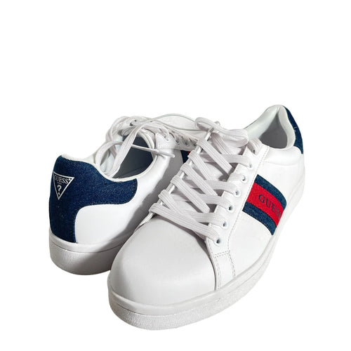 Tenis Guess De Hombre Blanco Con Rojo Y Azul Original Importado - BGP