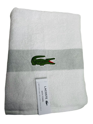 Baño Lacoste Toallas Toalla Estadar Lisa Con Raya Con Toallon De 76cm X 132cm - Unidad X 1  - BGP