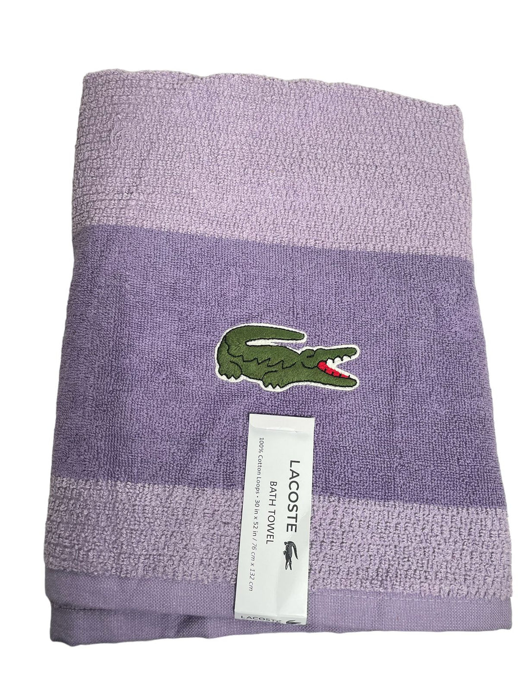 Baño Lacoste Toallas Toalla Estadar Lisa Con Raya Con Toallon De 76cm X 132cm - Unidad X 1  - BGP