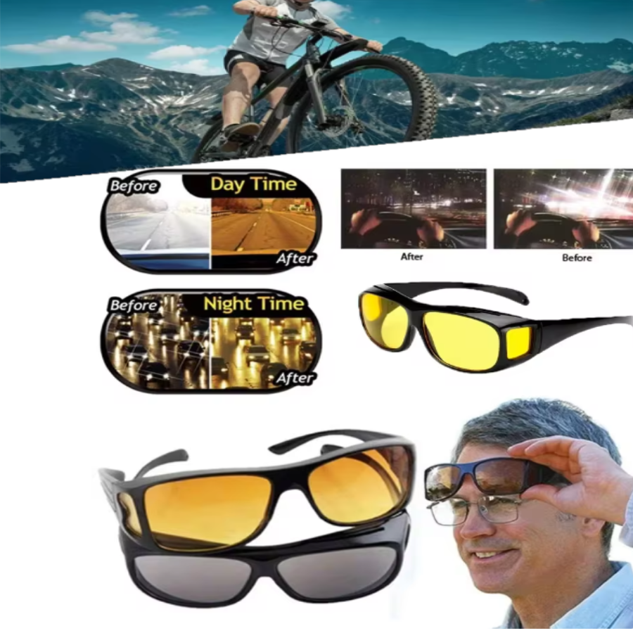 2 Gafas de Conduccion Dia Noche Lentes - DRO