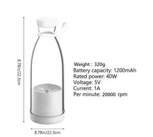 Cargar imagen en el visor de la galería, Mini Licuadora Rápida Portátil 420ml 4 Cuchillas Vaso 350 Ml - BGP