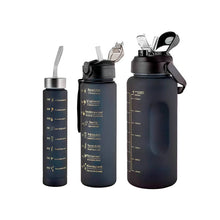 Cargar imagen en el visor de la galería, Set de 3 botellas motivadoras negras - BGP
