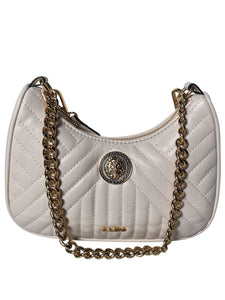 Bolso Aldo Acolchado Crossbody Crema Cadena Dorada  Monedero - BGP