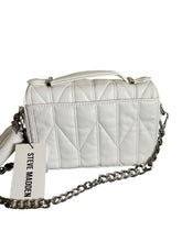 Cargar imagen en el visor de la galería, Bolsa Steve Madden blanca acolchada con cadena y pouch - BGP