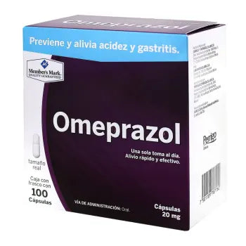 Omeprazol Member's Mark 20 Mg con 100 Cápsulas - ZK